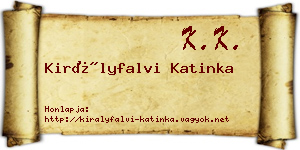 Királyfalvi Katinka névjegykártya